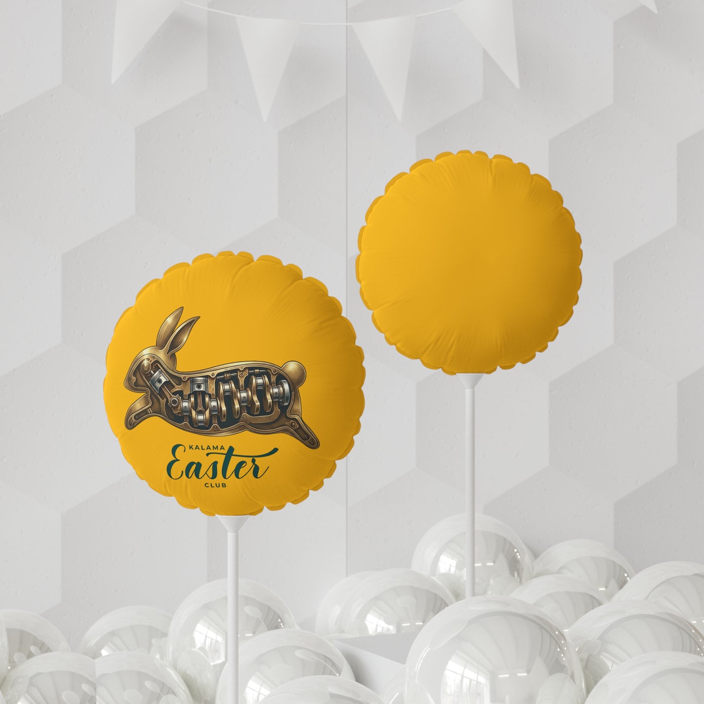 Kalama Easter Club Metallic Bunny 11" Balloon-Yellow