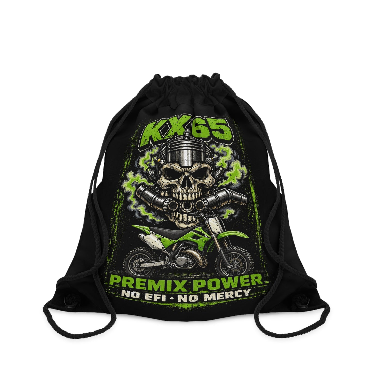 KX65 Motocross Drawstring Bag — "Premix Power No EFI No Mercy"
