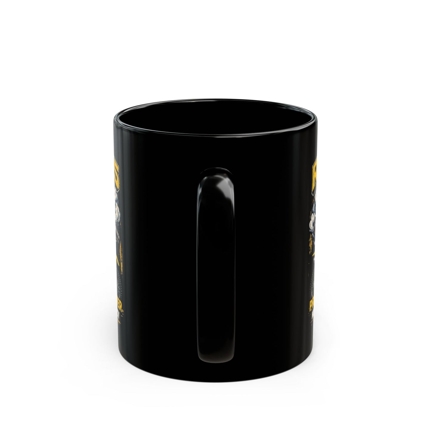 RM125 Skull Dirt Bike Mug — "Premix Power No EFI No Mercy" Black Coffee Cup