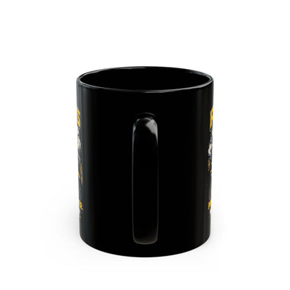 RM125 Skull Dirt Bike Mug — "Premix Power No EFI No Mercy" Black Coffee Cup