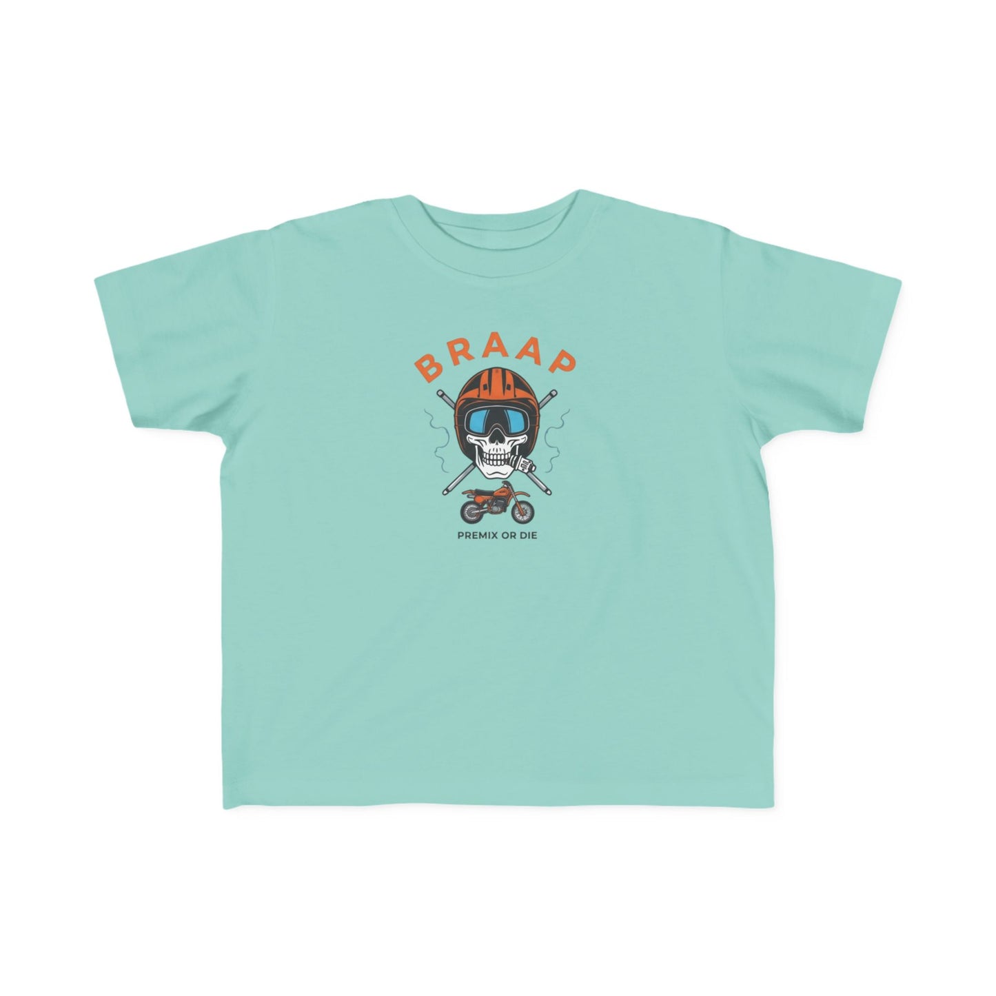 Toddler Tee - 'BRAAP' Dirt Bike Helmet Motorcycle Graphic Shirt