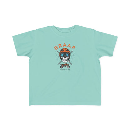 Toddler Tee - 'BRAAP' Dirt Bike Helmet Motorcycle Graphic Shirt