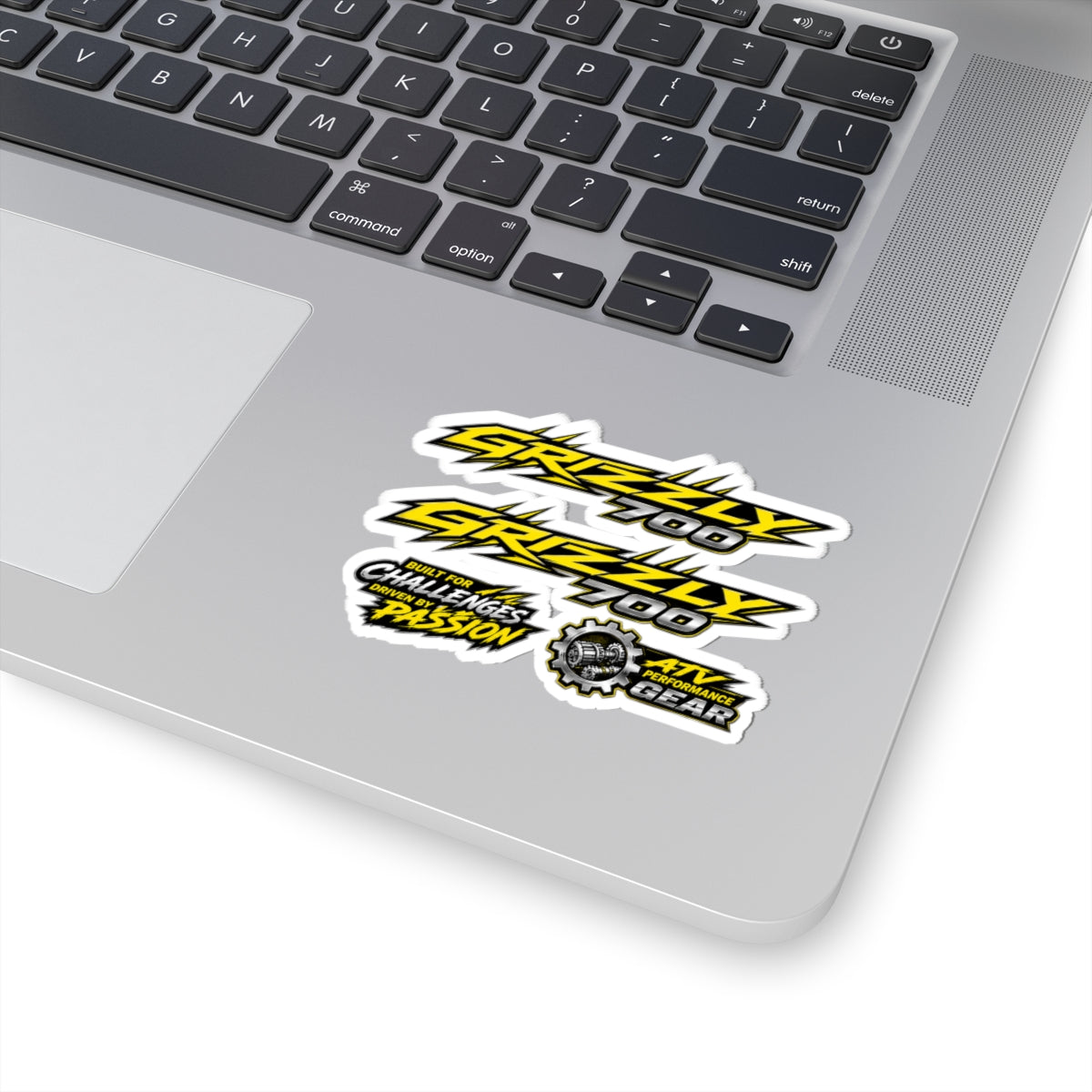 Grizzly 700 ATV Logo Kiss-Cut Sticker Pack — Yellow Performance Decals Color in Yellow