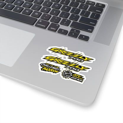 Grizzly 700 ATV Logo Kiss-Cut Sticker Pack — Yellow Performance Decals Color in Yellow