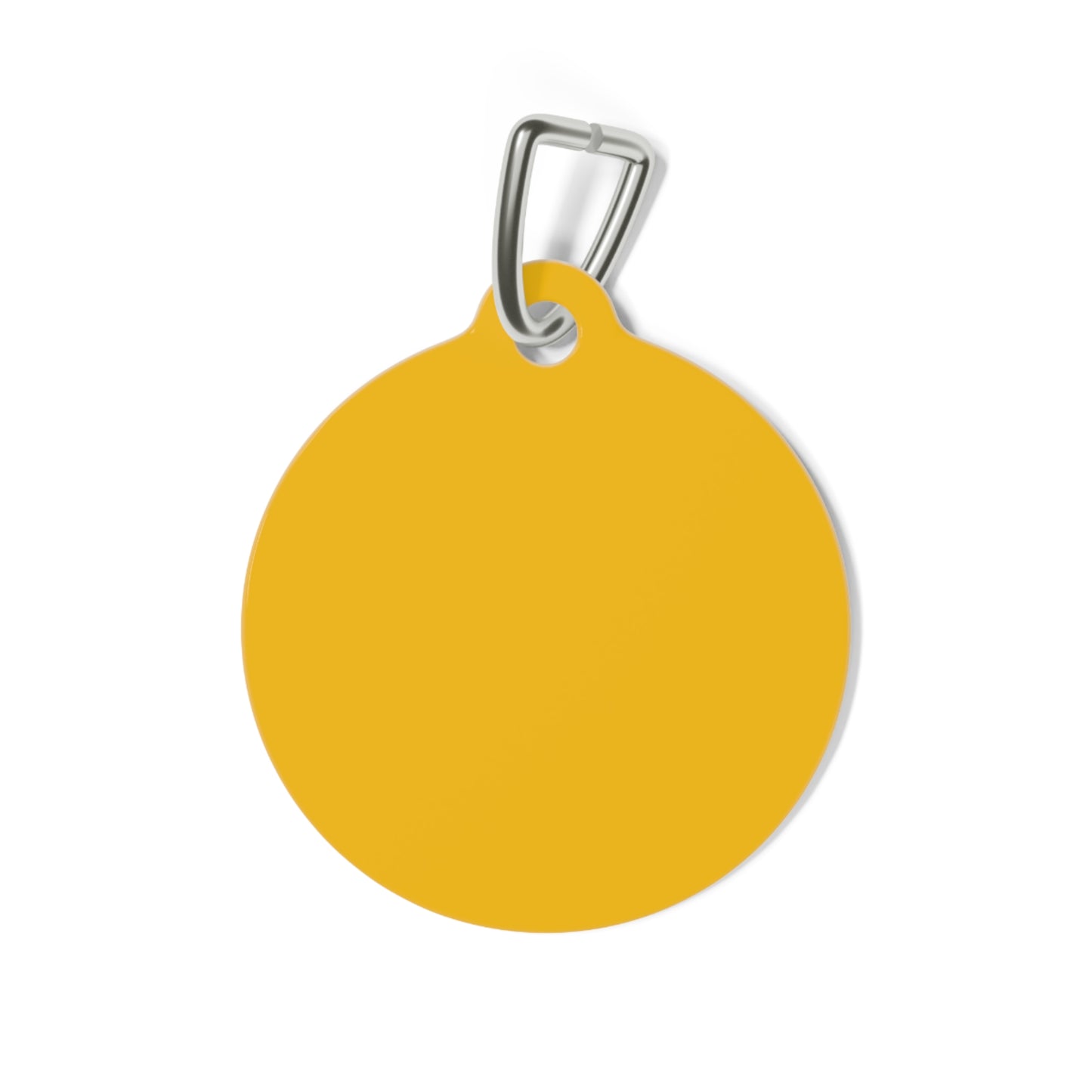 Kalama Easter Club Bunny Pet Tag — Yellow Round Personalized Dog & Cat ID Charm