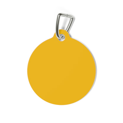 Kalama Easter Club Bunny Pet Tag — Yellow Round Personalized Dog & Cat ID Charm