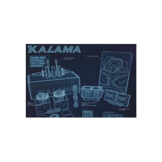 Kalama Blueprint Outdoor Rug — Nautical Blueprint Patio Mat