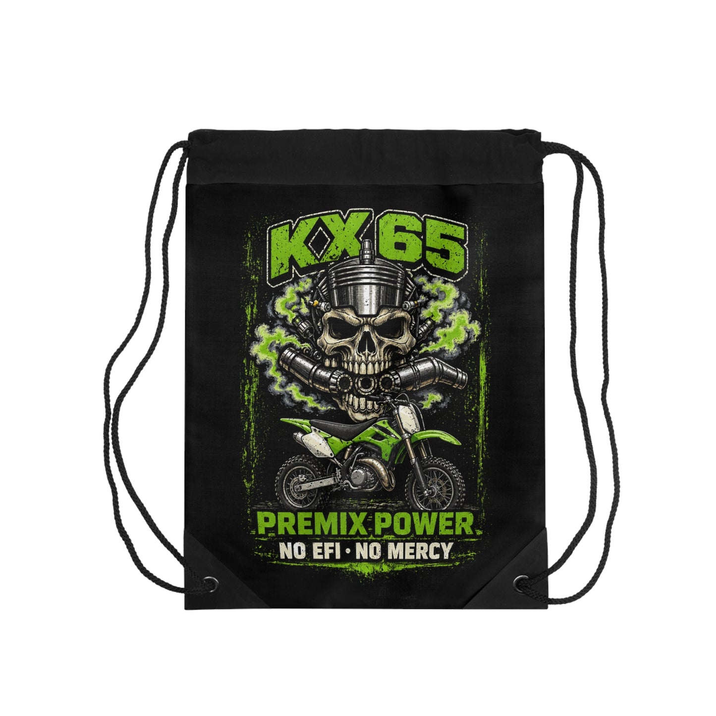 KX65 Motocross Drawstring Bag — "Premix Power No EFI No Mercy"
