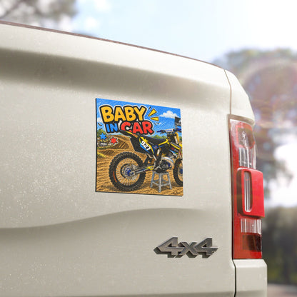 Baby In Car Motorcycle Magnet — Baby In Car Car Magnet for Motocross & Dirt Bike Parents