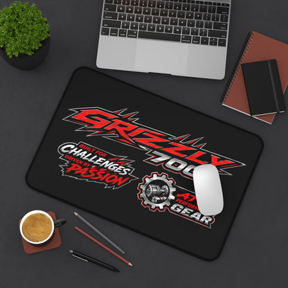 Grizzly 700 ATV Desk Mat – Racing Logo Mouse Pad for Off-Road Enthusiasts