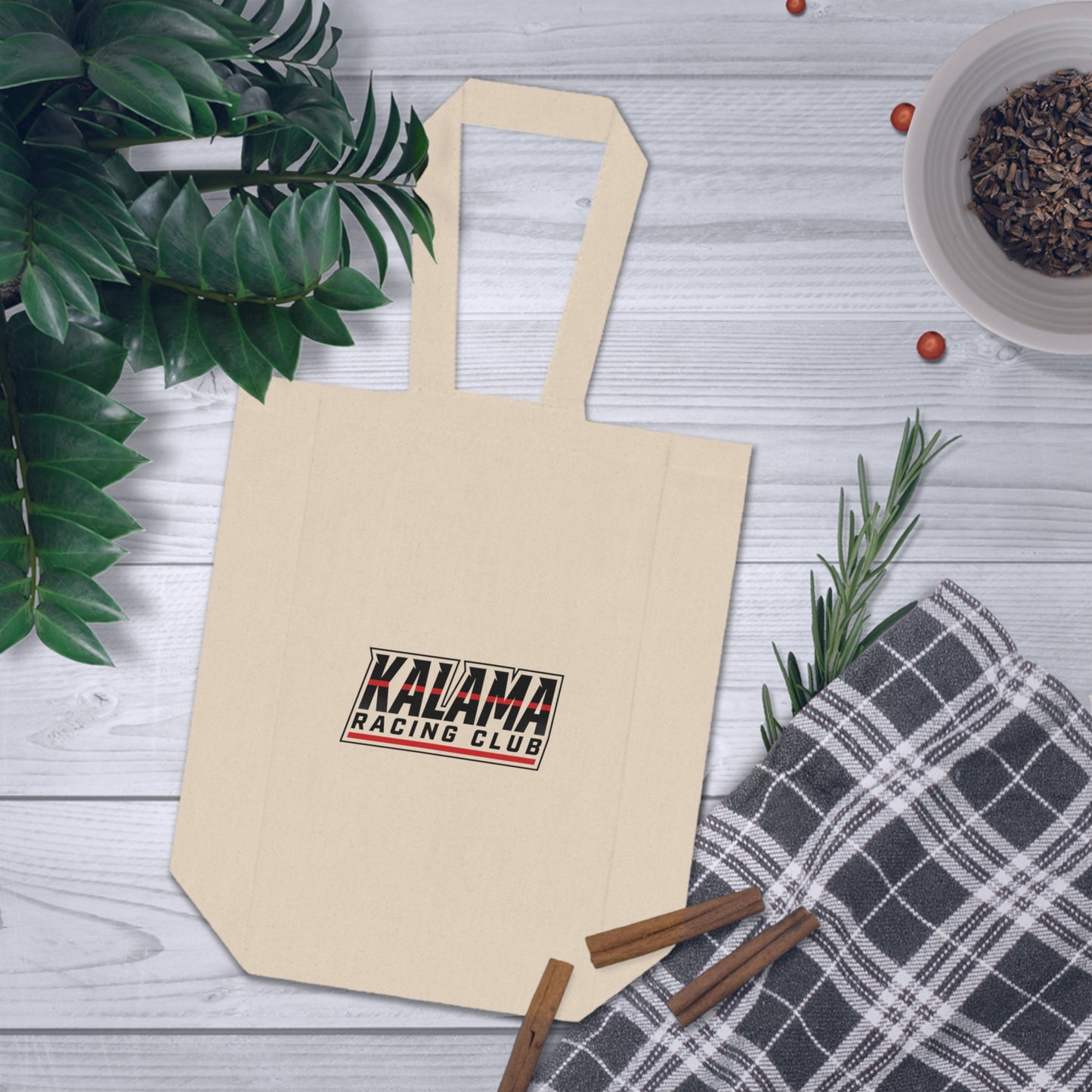 Kalama Racing Club Double Wine Tote Bag — Reusable Two-Bottle Carrier