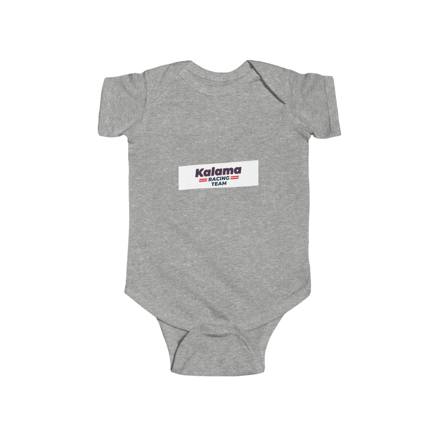 Kalama Racing Team Infant Bodysuit — Minimal Baby Onesie with K Emblem