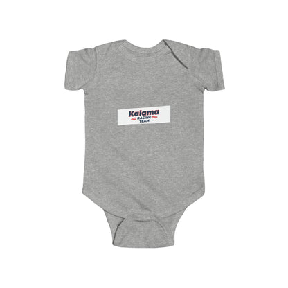 Kalama Racing Team Infant Bodysuit — Minimal Baby Onesie with K Emblem