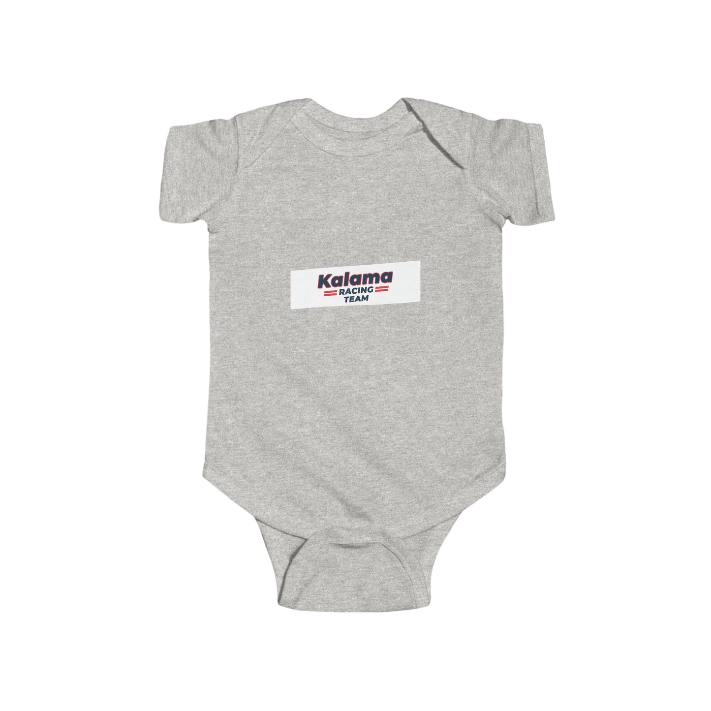 Kalama Racing Team Infant Bodysuit — Minimal Baby Onesie with K Emblem