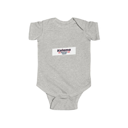 Kalama Racing Team Infant Bodysuit — Minimal Baby Onesie with K Emblem