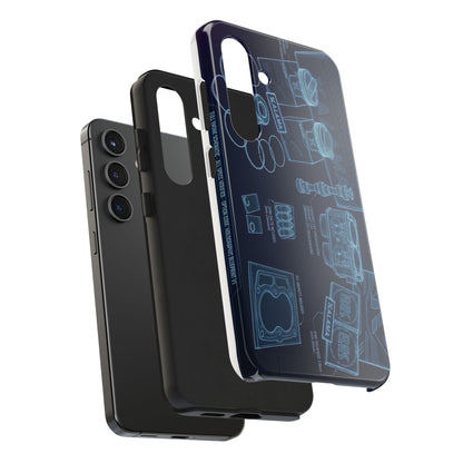 Blueprint Tech Phone Case — Engineering X-Ray Smartphone Cover