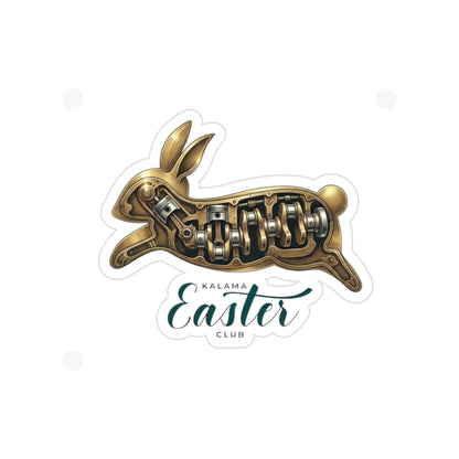 Kalama Easter Club Brass Gear Rabbit Die-Cut Sticker (Outdoor Waterproof)