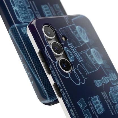 Blueprint Tech Phone Case — Engineering X-Ray Smartphone Cover