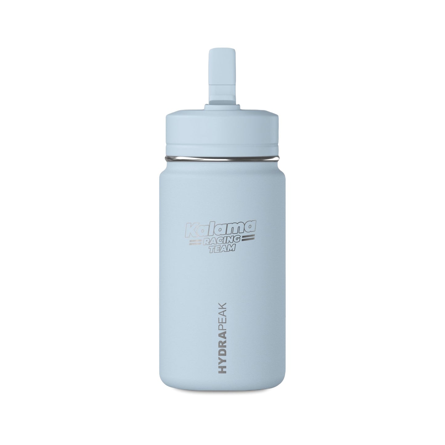 Mini Water Bottle with Kalama Racing Team Logo in baby blue, 14oz