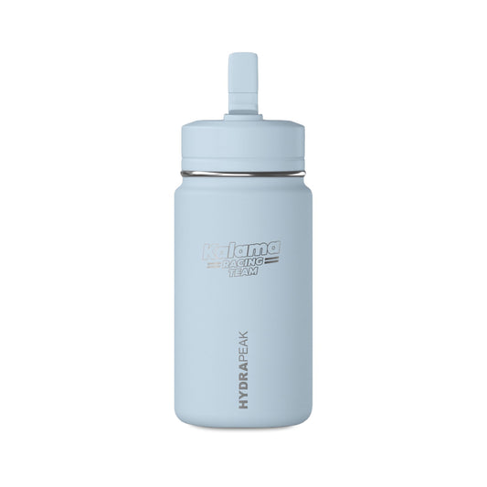 Mini Water Bottle with Kalama Racing Team Logo in baby blue, 14oz