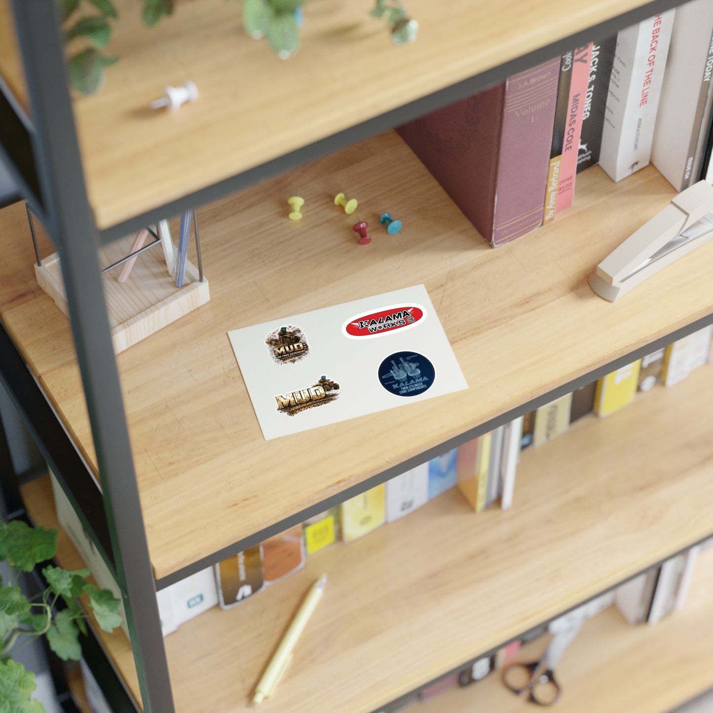 KALAMA WORKS Off-Road Decal Set — Blueprint & Mud Graphics, 4-Pack ATV Stickers