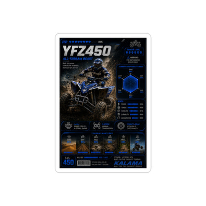 ATV YFZ450 Die-Cut Transparent Outdoor Sticker — Waterproof Off-Road Graphic