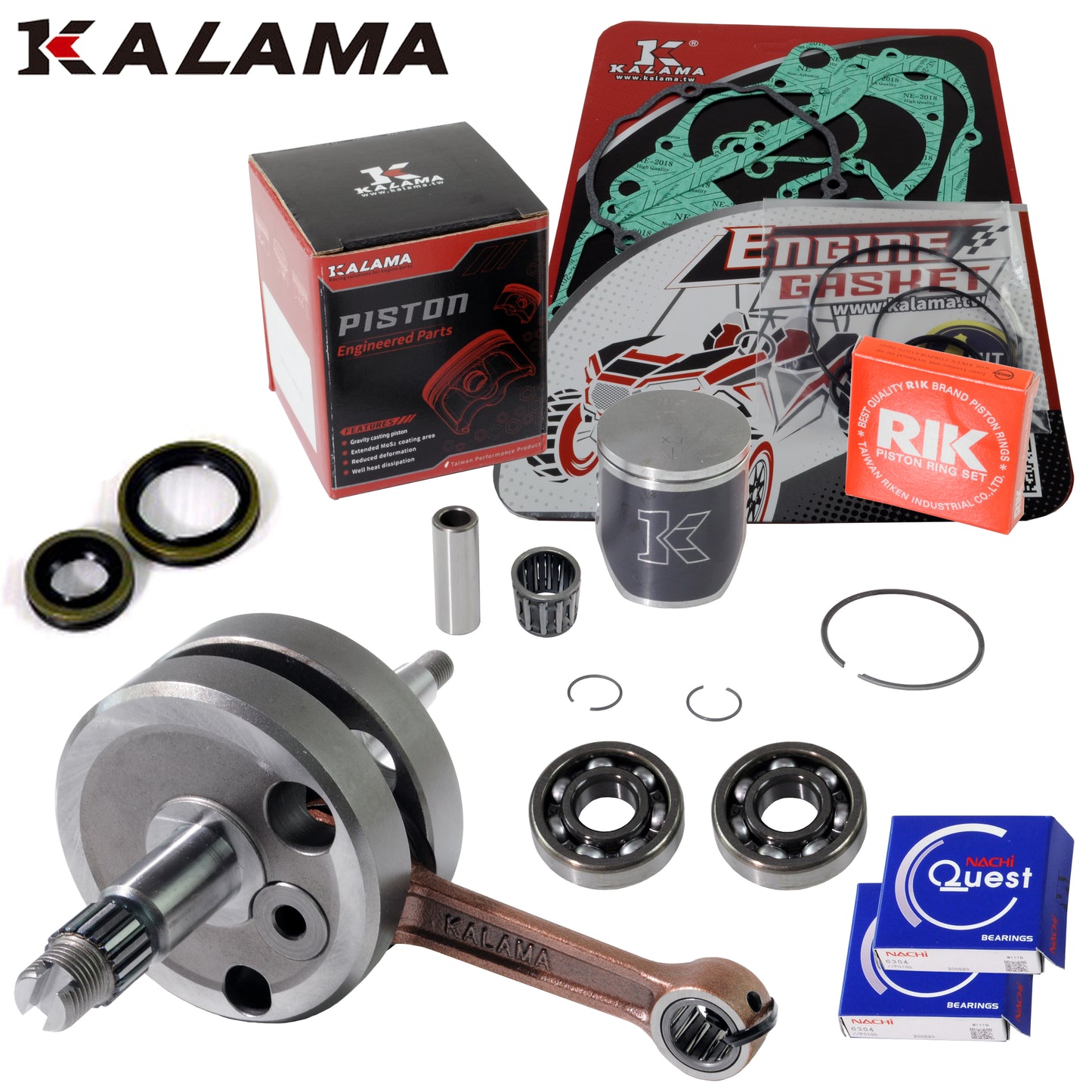 For Suzuki RM85 02~24 Engine Rebuild Kit Crankshaft Crank Main Bearing Piston