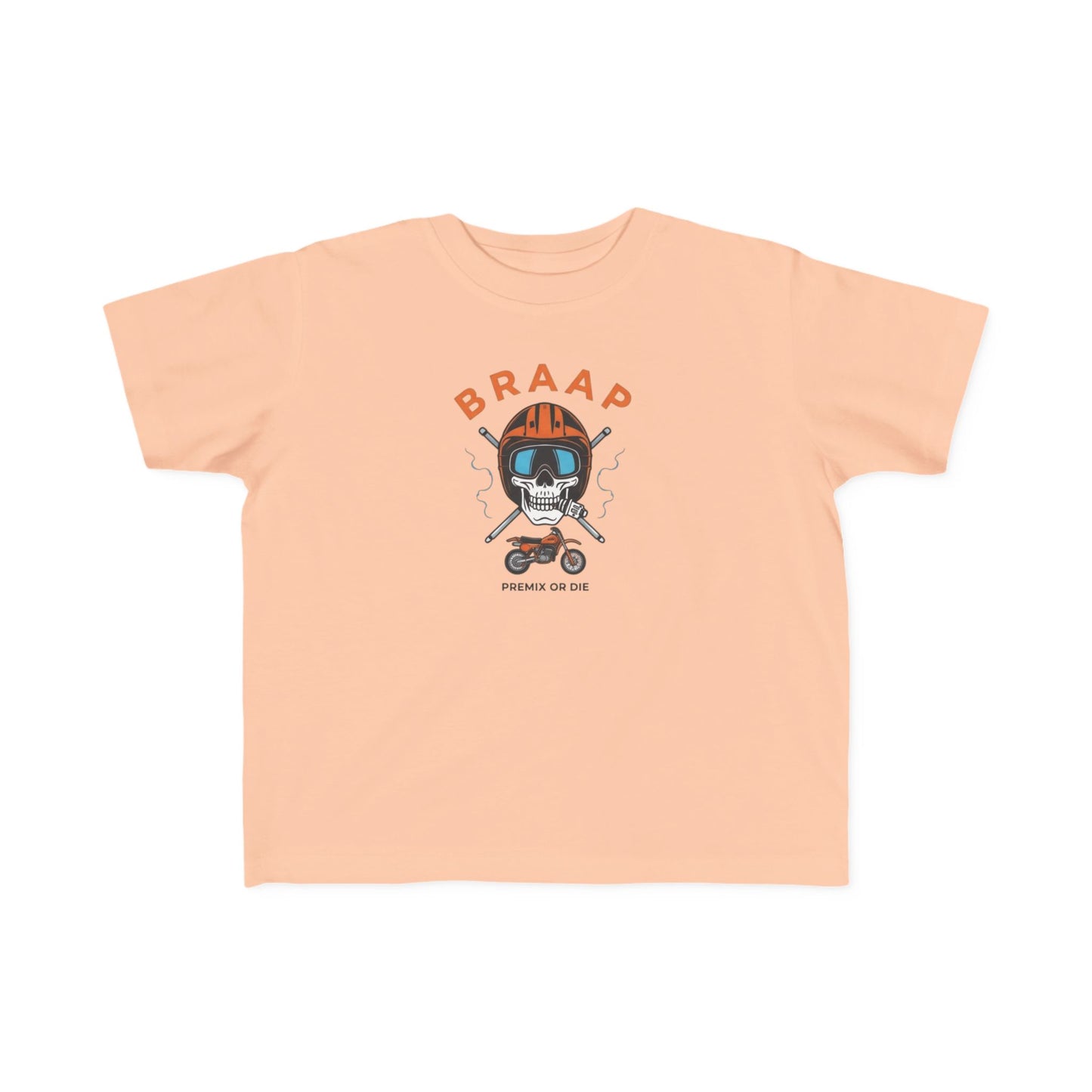 Toddler Tee - 'BRAAP' Dirt Bike Helmet Motorcycle Graphic Shirt