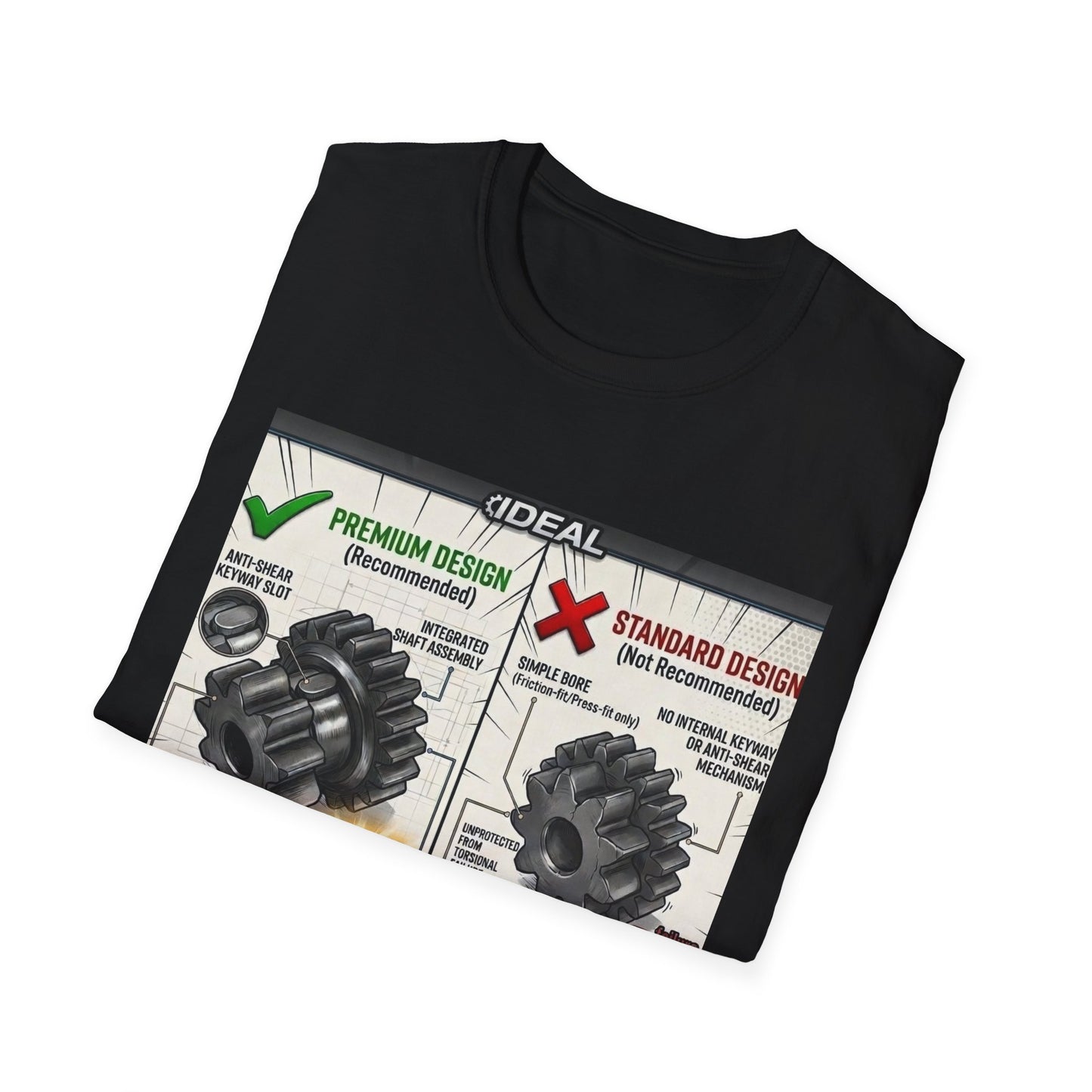Gear Design T-Shirt — “No More Shear, No More Failure” Engineering Graphic Tee