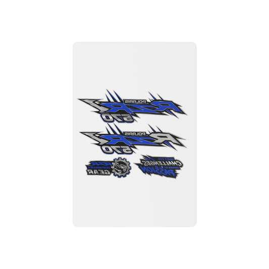 RZR 570 Racing Decal Temporary Tattoos – Blue Racing Stripes & Logos