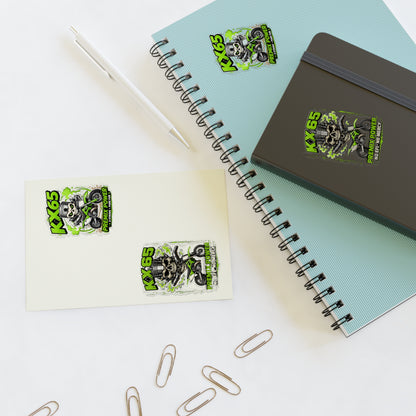 KX65 Motorcycle Skull Sticker Sheet — Green Dirt Bike Decal Pack