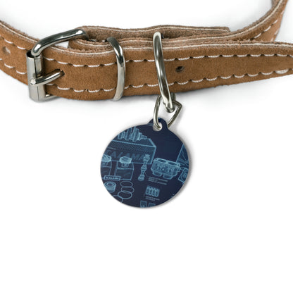 Blueprint Pet Tag — Industrial Tech Dog ID Tag