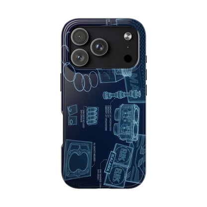Blueprint Tech Phone Case — Engineering X-Ray Smartphone Cover