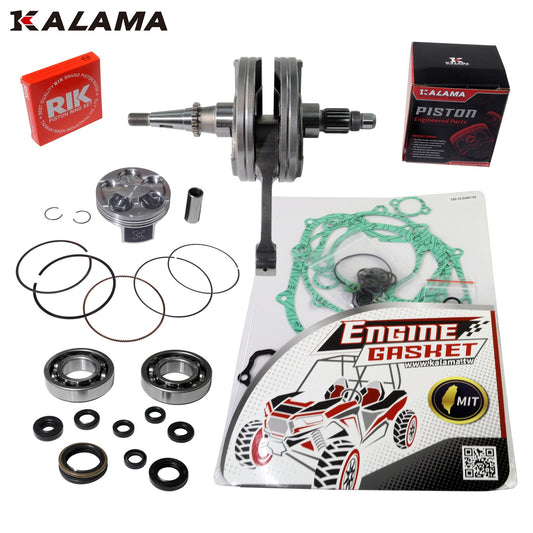 Kalama Engine Rebuild Kit for Yamaha YFZ250F Crankshaft Main Bearing Oil Seal Forged Piston Gasket Kit 2005~2013