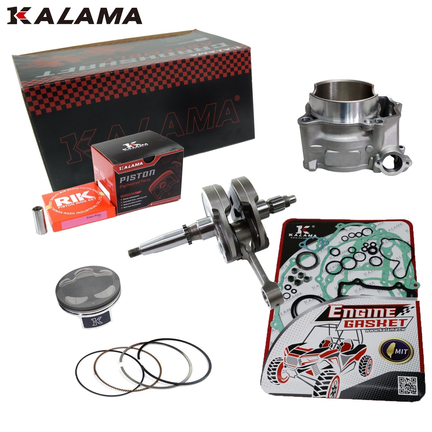 Kalama Engine Rebuild Kit for Yamaha YFZ450 +1.4 mm Stroker Crankshaft, Cylinder, Piston Kit, Engine Gasket Kit 2004 2005