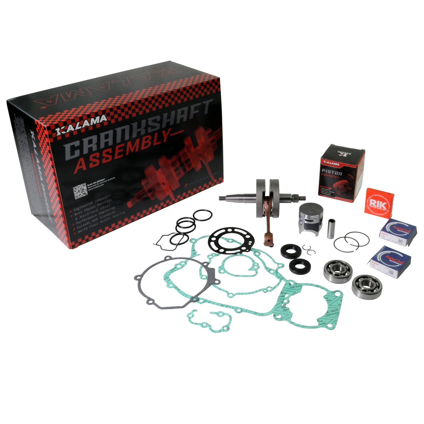 Engine Rebuild Kit for Kawasaki KX85 Crankshaft Main Bearing Piston Gasket 06~13