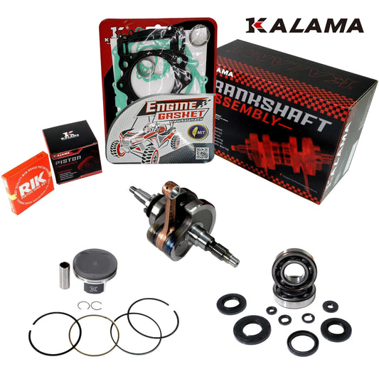 Kalama Engine Rebuild Kit for Yamaha Grizzly 700 Crankshaft Main Bearings Oil Seals Piston Gakset Kit 08~13
