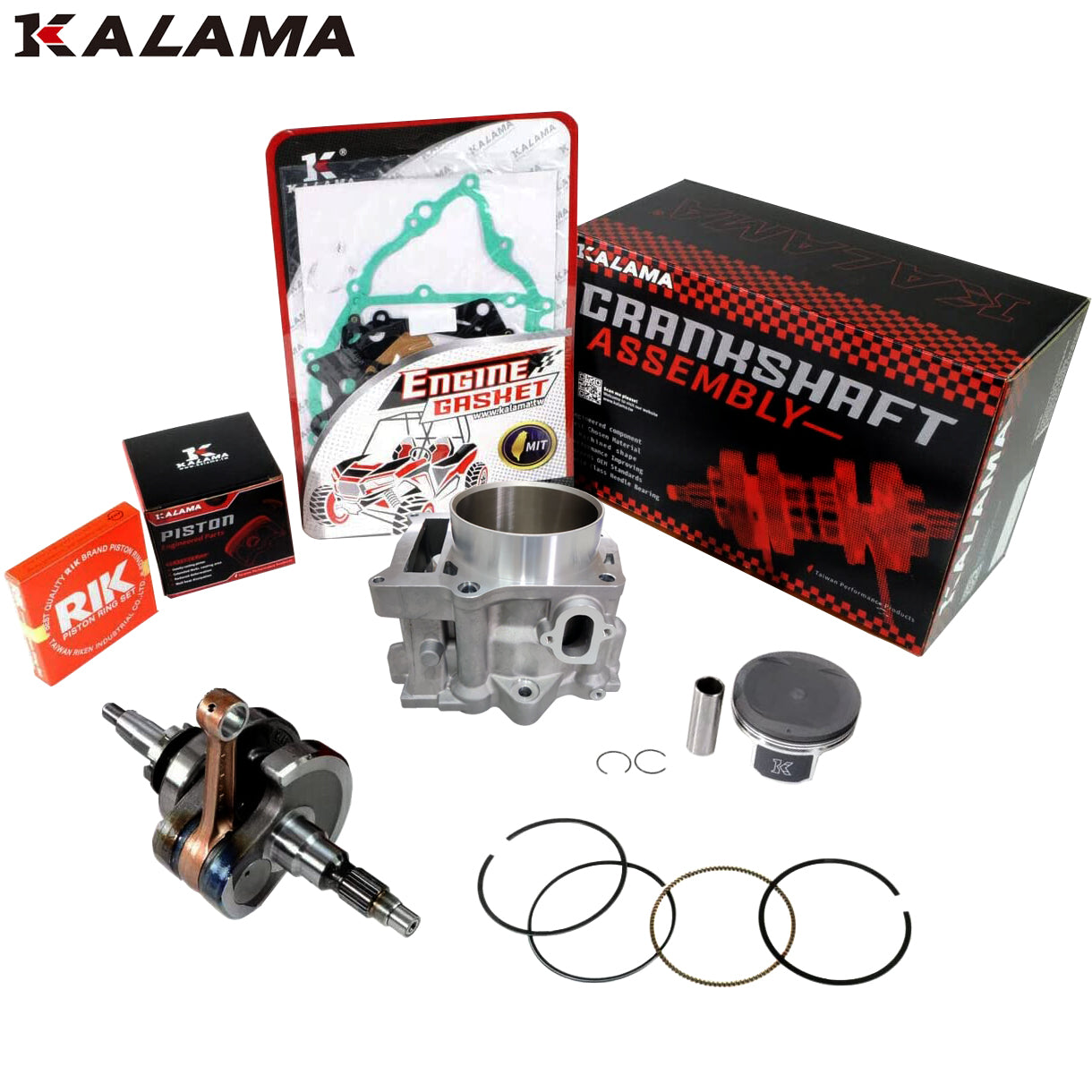 Kalama STD Engine Rebuild Kit for Yamaha Grizzly 700 2007~2013 / Rhino 700 2008~2013 Crankshaft Cylinder Piston Gasket Kit