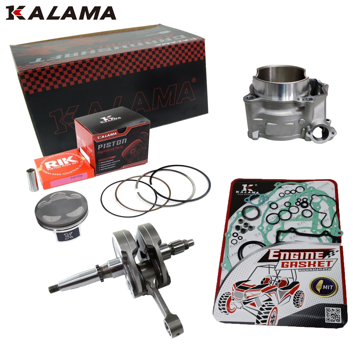 Kalama Engine Rebuild Kit for Yamaha YFZ450 +1.4 mm Stroker Crankshaft, Cylinder, Piston Kit, Engine Gasket Kit 2004 2005